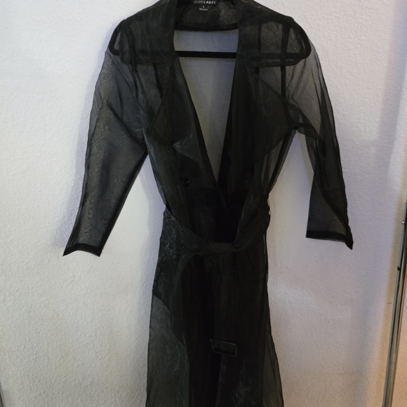 JLUXLABEL BLACK CORNWELL SHEER COAT - Picture 4 of 4